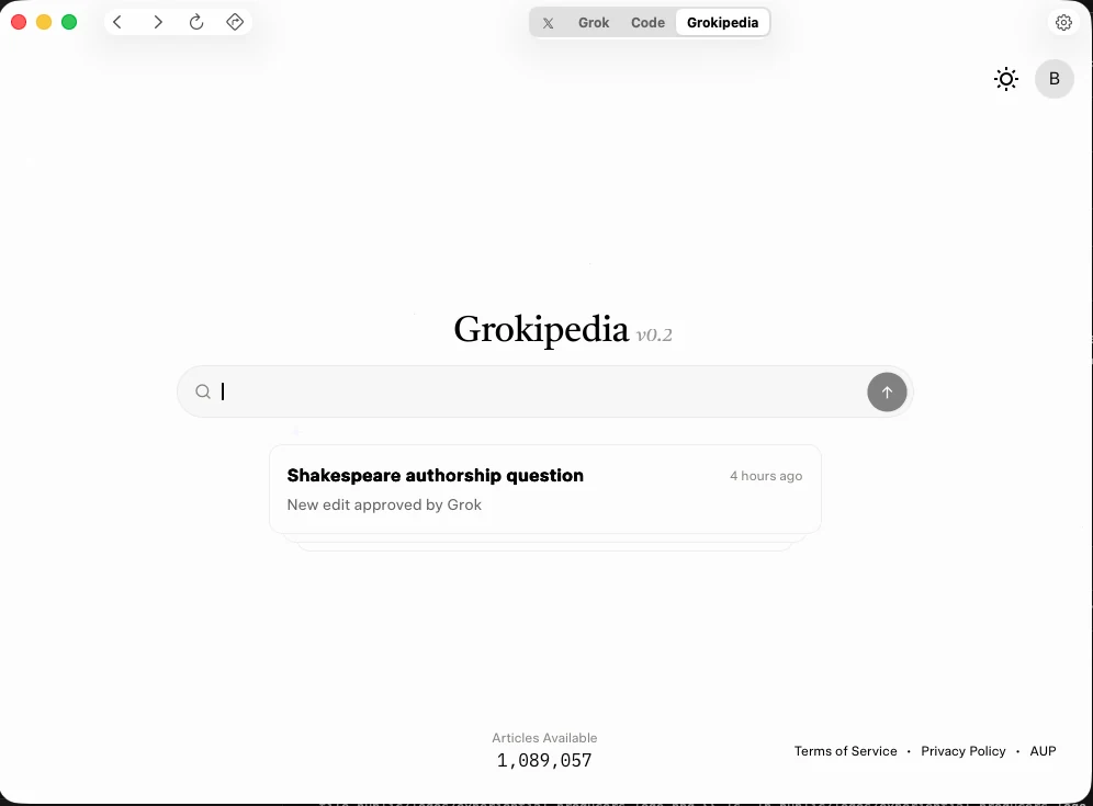 Grokipedia Knowledge Interface