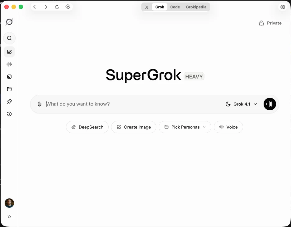 SuperGrok Interface