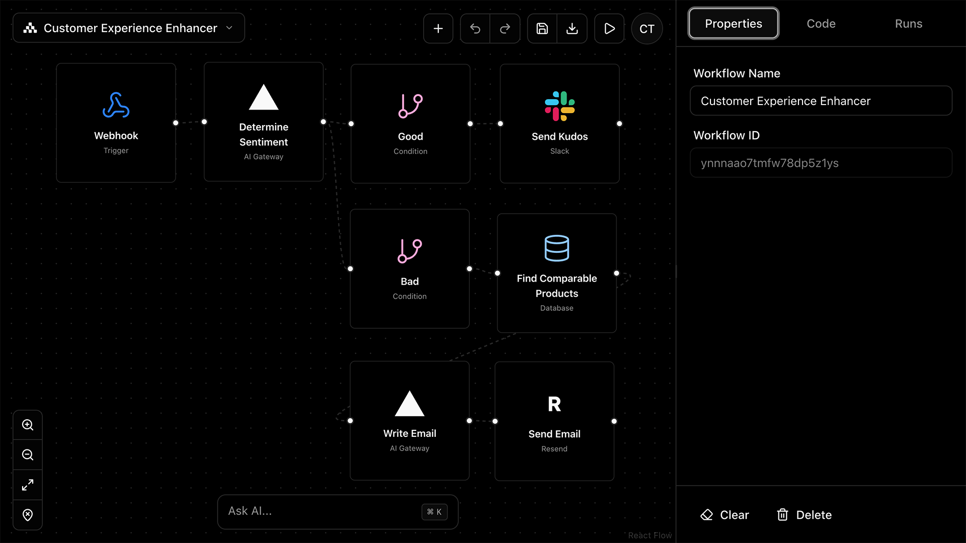 AI Workflow Builder Screenshot